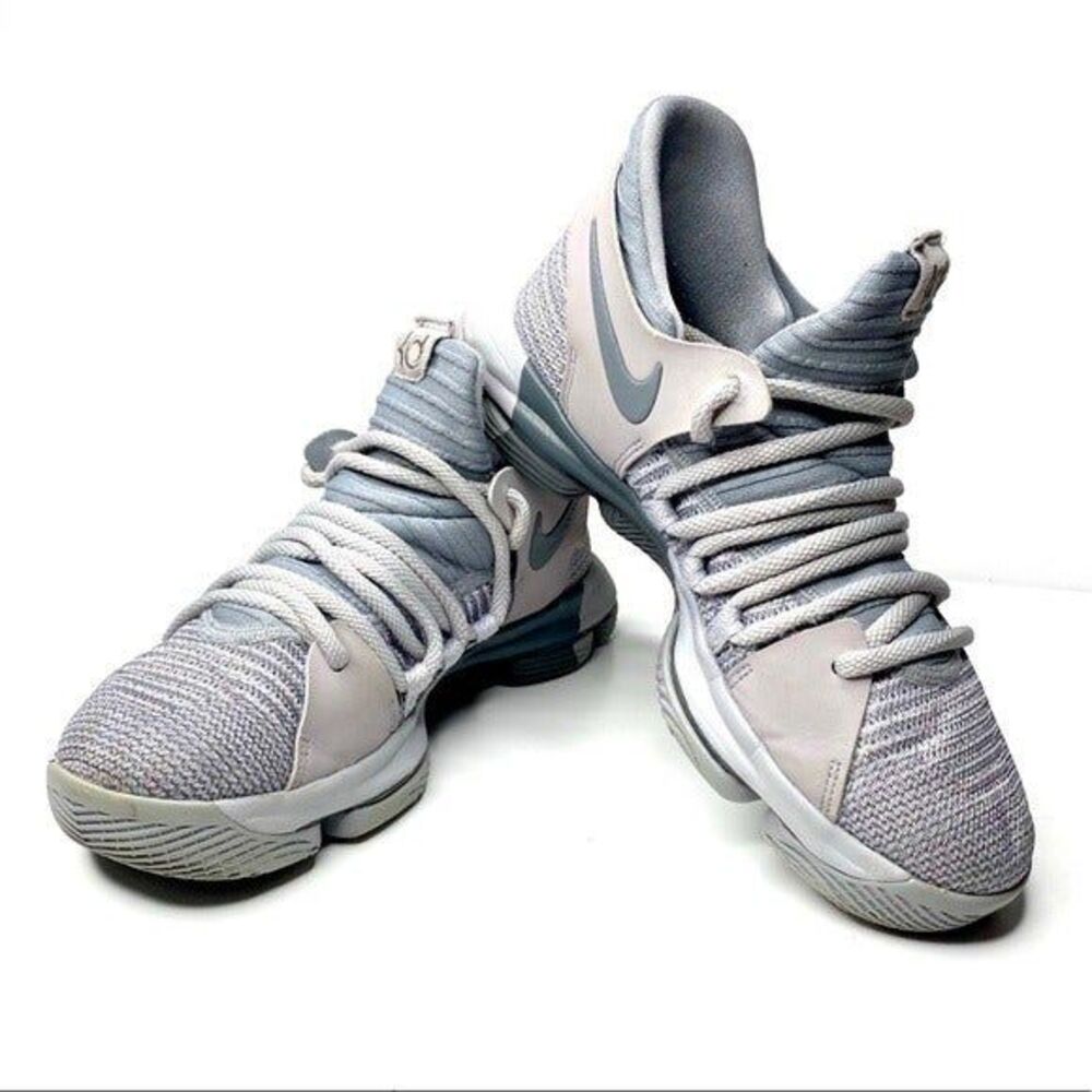 Nike Kevin Durant‎ KD KD10 Basketball Shoes Gray White Youth Size 6Y Performance